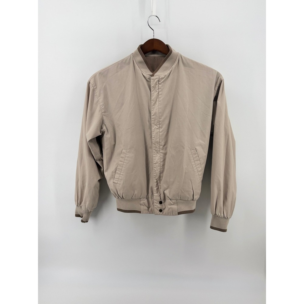 Members Only Vintage Reversible Racer Jacket Tan Brown Mens 38 Bomber 28593 - Picture 6 of 10